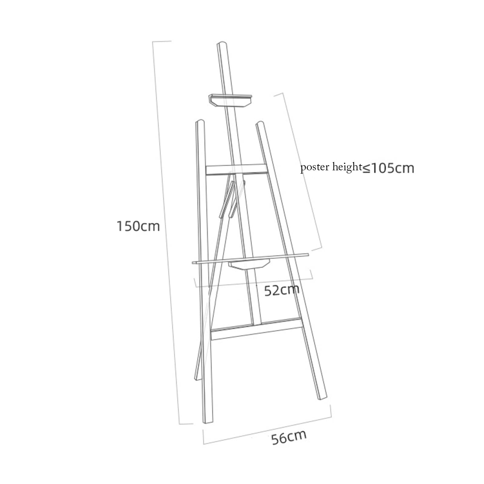 Caballete Plegable Ajustable De 1,5 M con Estructura En A para Exhibiciones De Suelo, Carteles, Carteles Publicitarios Y Letreros De Boda.