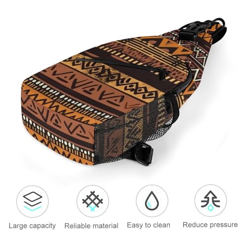 Mochila bandolera tribal africana para trekking y uso casual miniatura 5