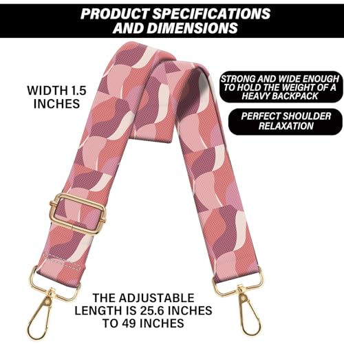 Image of Purse Strap Crossbody Shoulder Straps 1.5 inch Wide Replacement Adjustable for Women Girls Bag Aesthetic Cute