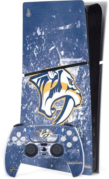 Skinit Decal Gaming Skin Compatible with PS5 Slim Digital Edition Bundle - Officially Licensed NHL Nashville Predators Black Text Design
