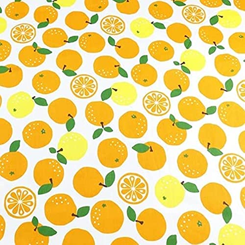 moonfarm 全13種 北欧 風 柄 生地 綿 ポリ 手芸 用 約1m×幅1.6m裁断済み (フルーツホワイト)