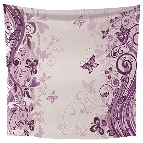 Homxi Wandteppiche Tapisserie,(150x150CM) Wandteppiche Trippy Polyester Lila Wandteppiche Tapisserie Moderne… – Bild 6