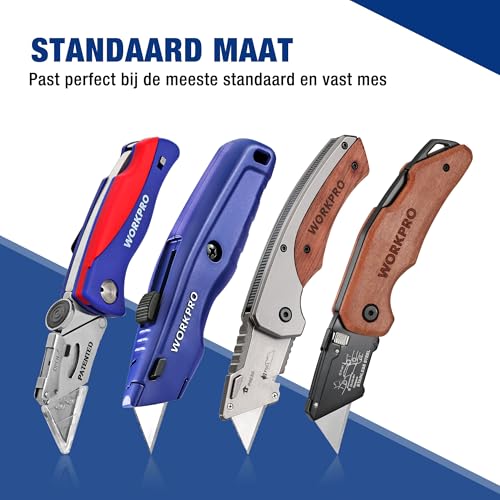 WORKPRO Trapeziumsnijmes met dispenser, 100 stuks - Afbeelding 5