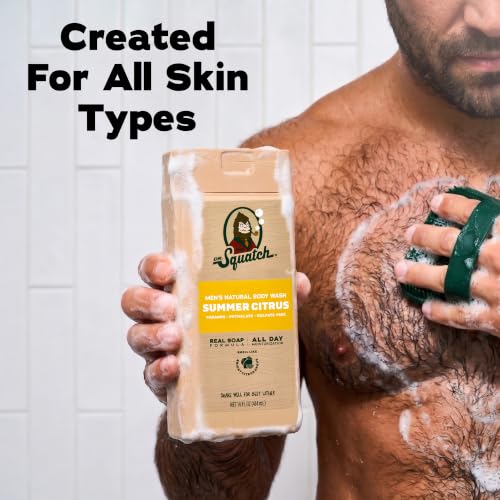Dr. Squatch Natural Men's Body Wash Shower Gel - Cleansing, Nourishing, Long Lasting Scent, Moisturizing Body Wash for Men - Coastal Mist + Summer Citrus (14 oz, 2-Pack) - image 5