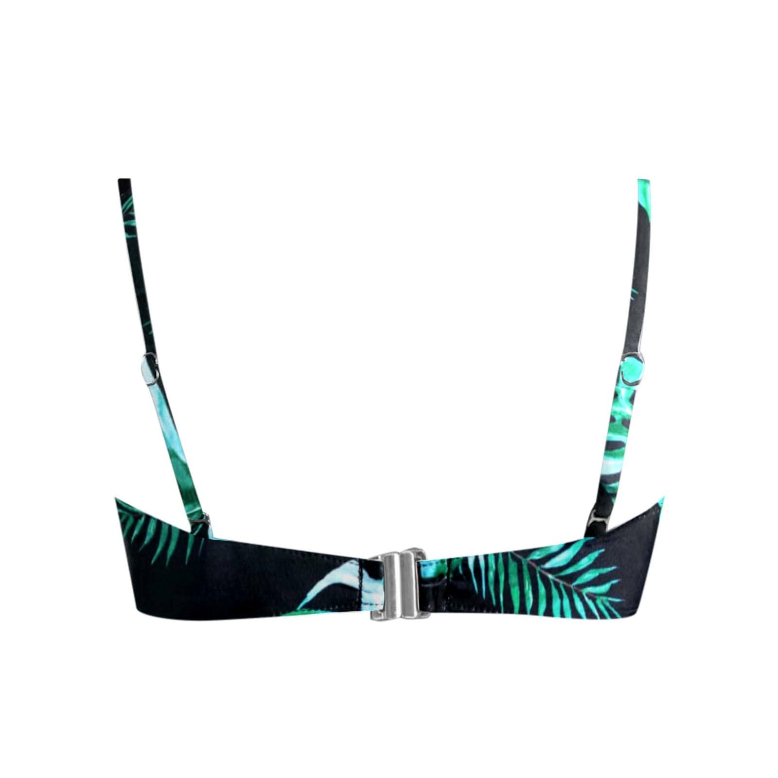 Strój kąpielowy damski damski Bandeau Bikini Top bez ramiączek, zielony, M