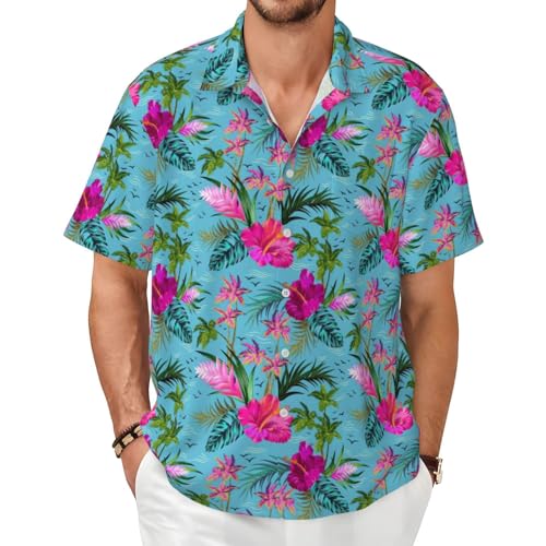 Chemise à manches courtes homme au tissu doux et imprimé d'été fluide