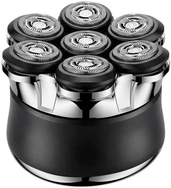 Waterproof Wet & Dry Rotary Shaver with 7D Floating Heads, Close Smooth Shave, One-Touch Cleaning Design, IPX7 Waterproof Electric Razor for Men for Beard Nose Sideburns (Gunmetal Black)