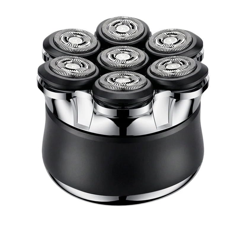 Waterproof Wet & Dry Rotary Shaver with 7D Floating Heads, Close Smooth Shave, One-Touch Cleaning Design, IPX7 Waterproof Electric Razor for Men for Beard Nose Sideburns (Gunmetal Black)