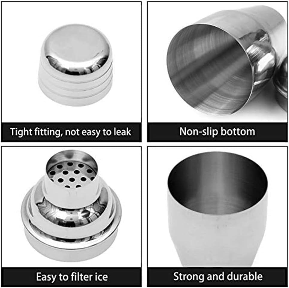 Miniatura 4 de Zrorgons - Coctelera de acero inoxidable, mezclador clásico de martini con colador integrado, perfecto para regalo de bar en casa o camarero,