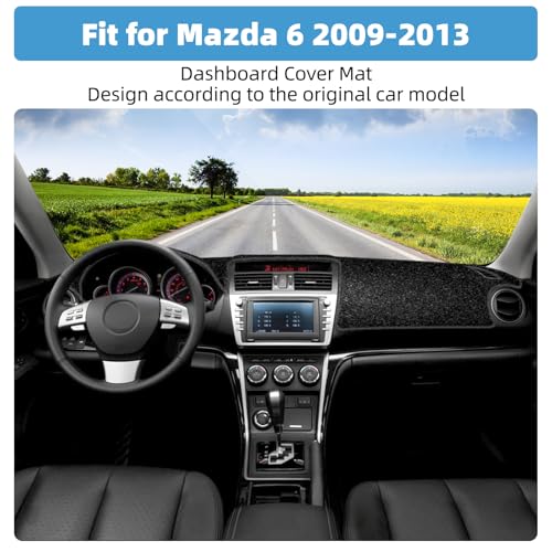 Image of Dash Cover Mat for Mazda 6 2009 2010 2011 2012 2013 Non-Slip Dashboard Cover Mat Sunshade UV Rays Protector Interior Accessories