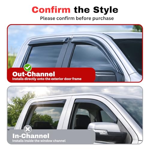 KPY Rain Guards Fit for 2003-2008 Honda Pilot, Out-Channel Window Visors Vent Wind Deflectors 4PC, Car Accessories for 03-08 Pilot by KPY - Image 3