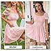 EXLURA Women's 2024 Summer Short Puff Sleeve Casual Short Mini Dresses Tie Back Square Neck A-Line Sundress Pink