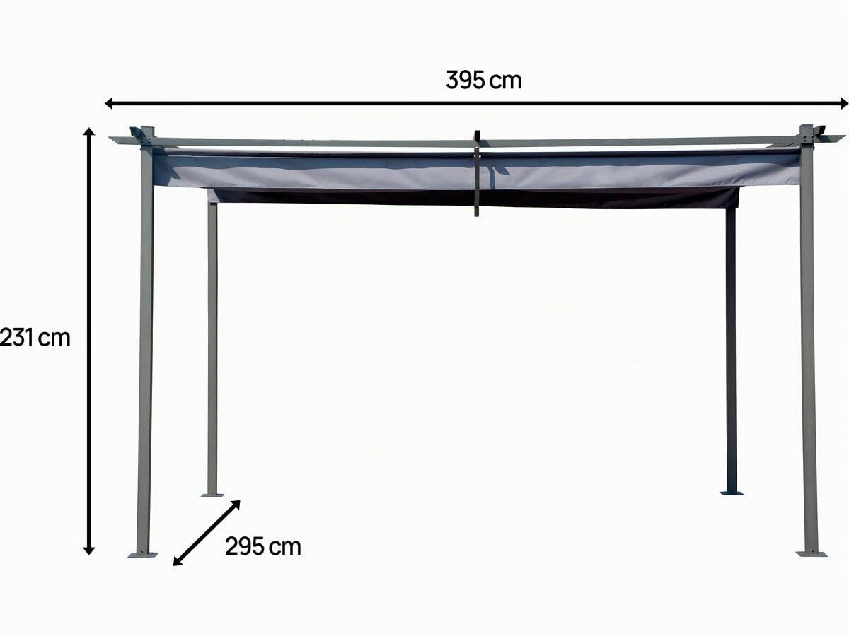 Habitat et Jardin Pérgola con Techo retráctil - 3 x 4 m - Gris