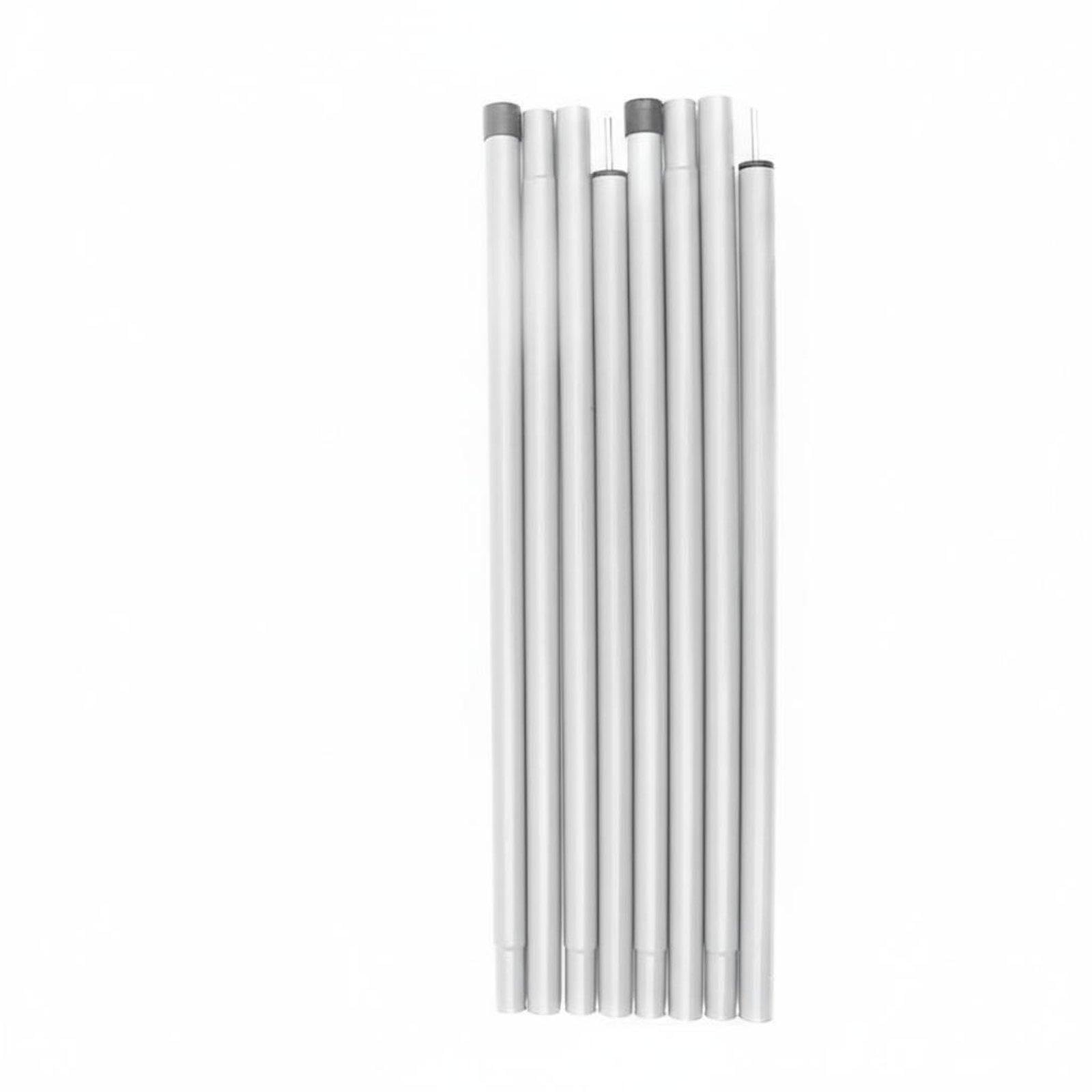 2 Meter Tent Awning Pole Iron Canopy Support Rod Heavy Duty Tent Vestibule Pole for Campers, Outdoor Enthusiasts, Backyard, Beach, Picnic Silver 25MM 2.4M 8PC-image-18