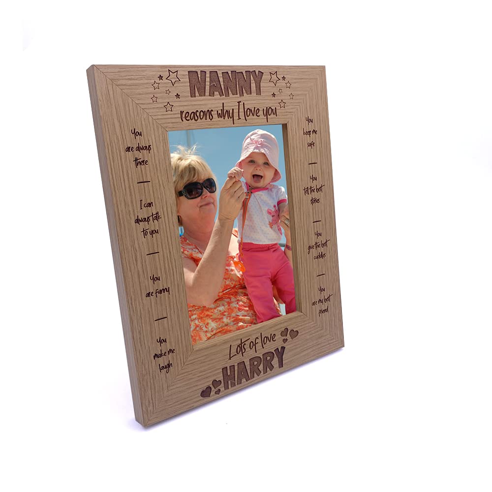 Ukgiftstoreonline Personalised Nanny Photo Frame Gift The Reasons I Love You (4 X 6 Inch)