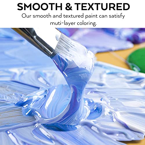 Nicpro 14 Colors Large Bulk Acrylic Paint Set (16.9 Oz,500 Ml) Rich Art Painting Supplies, Non Toxic For Multi Surface Canvas Wood Leather Fabric Stone Craft, For Kid & Adult With Color Wheel #TOP2