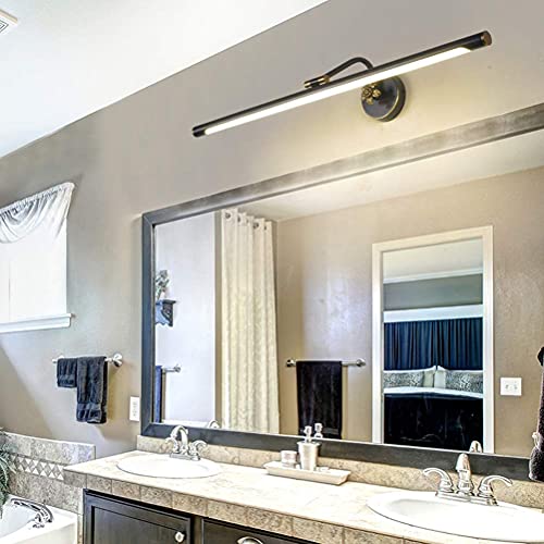 Lampe miroir LED vintage noire de 100cm pour salle de bain étanche IP44 20W
