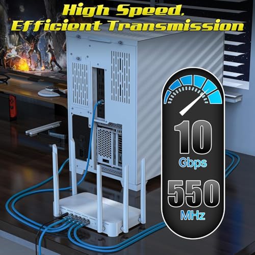 Image of 7ft 10 Pack LAN Patch Cable 24 AWG Cat6 RJ45 Ethernet Network Cord | High Speed Server & Office Networking | Yellow Patch Lead - Durable & Flexible