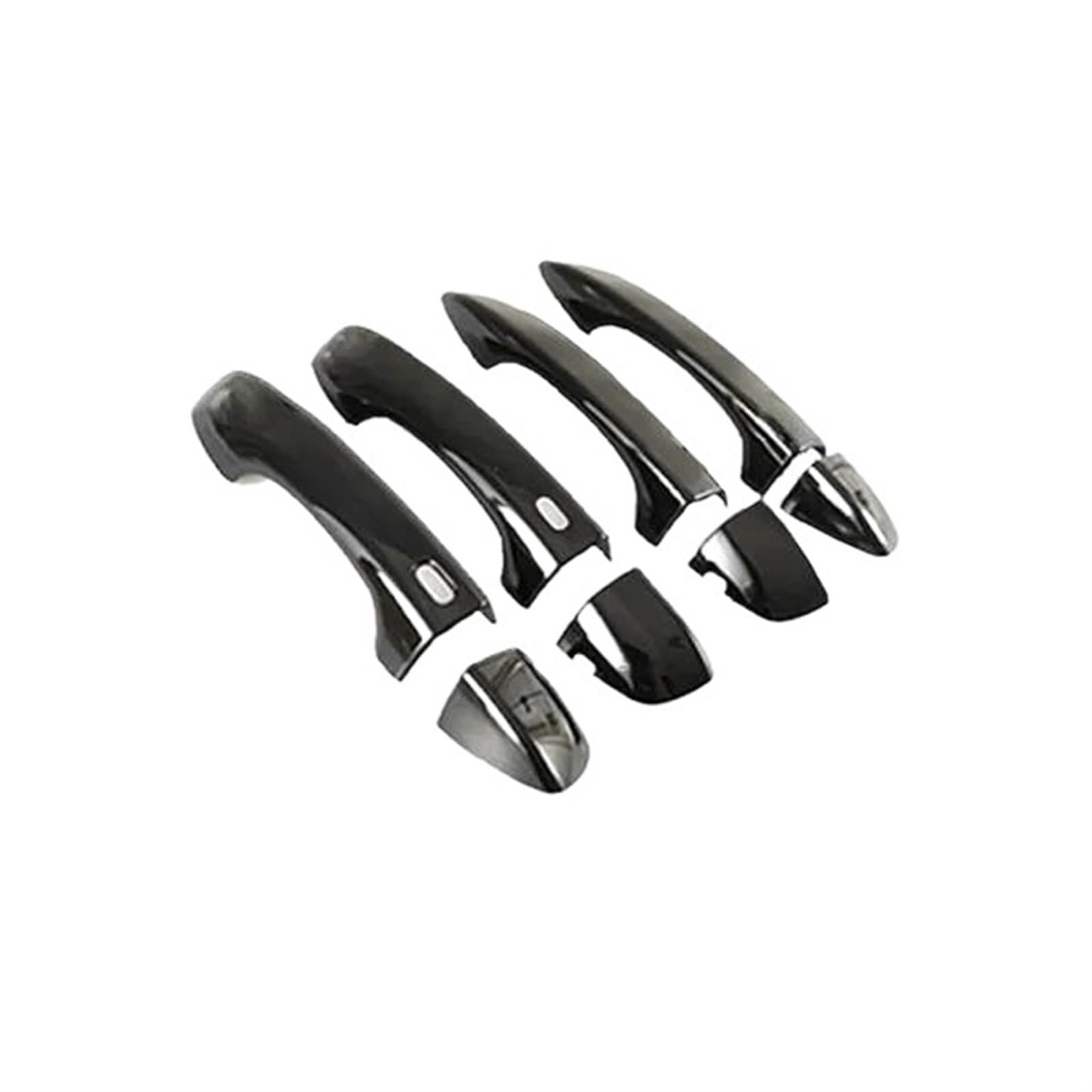 Lzbzhb 4Handle 2 Buttons Car Exterior Outsidedoor Handle For Vw For Polo Mk6 Aw Bz 2017~2023 Carbon Fiber Door Handle Cover Trim Protective Stickers Exterior Parts Accessories(4Handle 2 Buttons)
