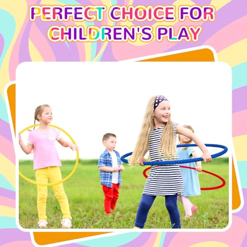 image for Sratte 8 Pcs Color Hoop Detachable Adjustable Hoop Exercise Ring Plast