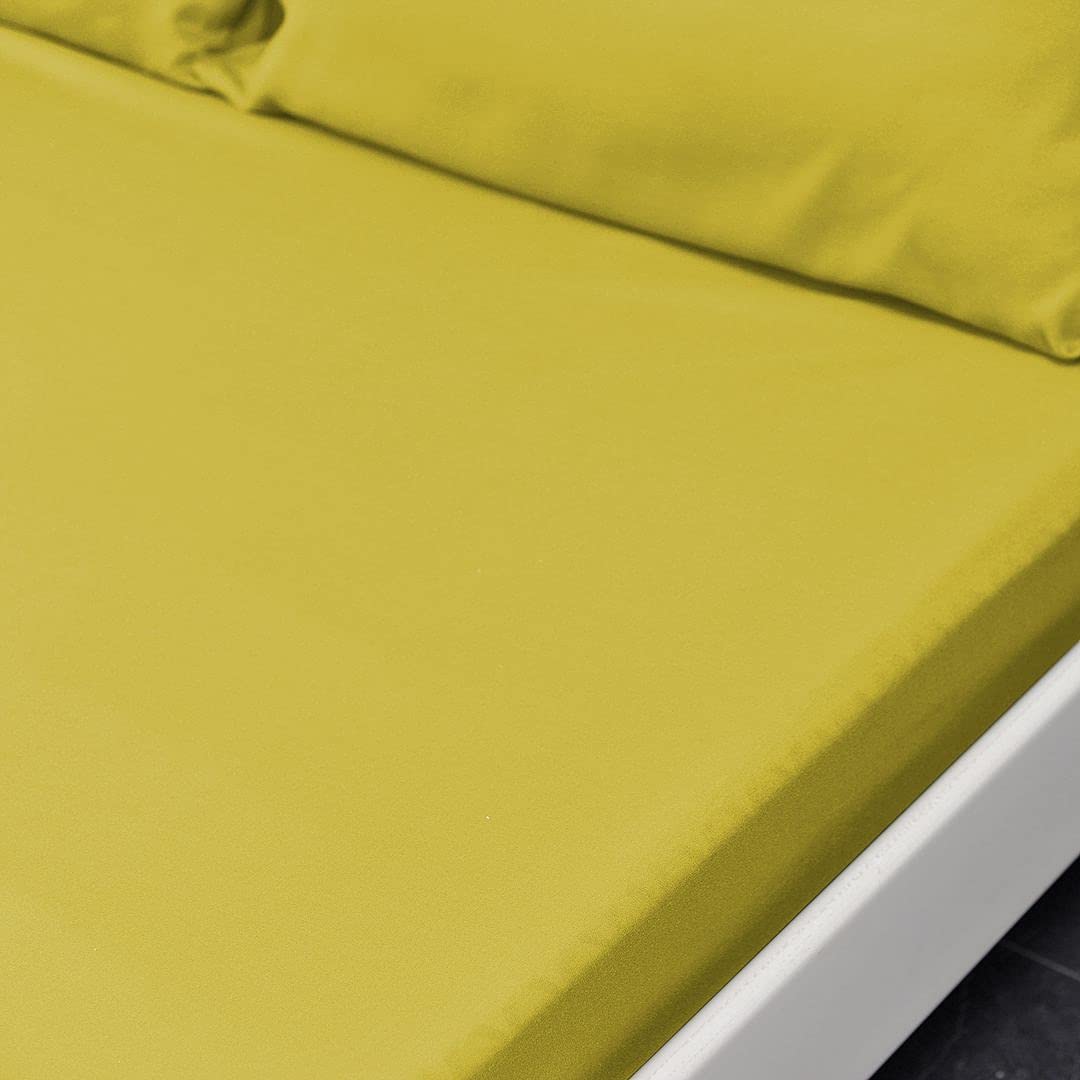 John Aird Microfibre Plain Fitted Sheet (Super King, Ochre)