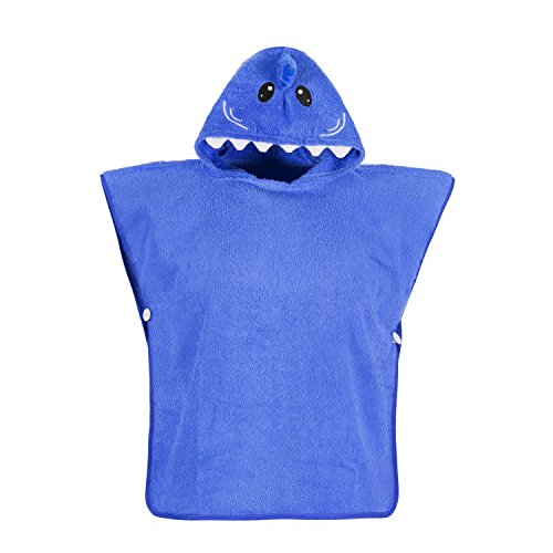 Hudz Kidz 4327960737SHARK Premium Hooded Towel Poncho For Kids & Toddler - 100% Cotton thumb #6