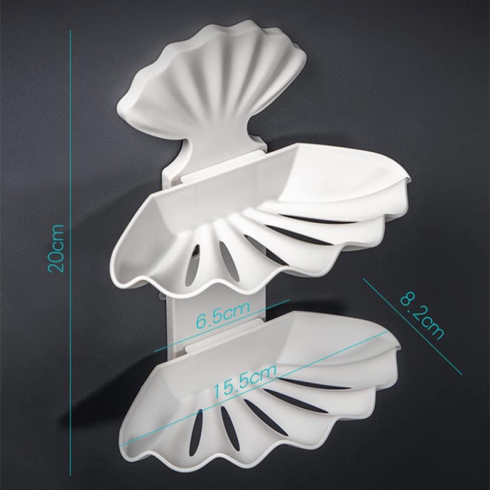 Jabonera de Pared Creativa con Doble desagüe y Soporte for maquinilla Afeitar for Ducha baño