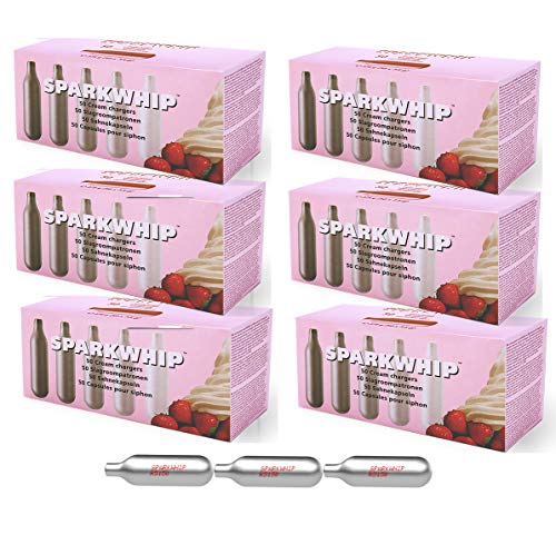 Sparkwhip Austrian Cream Chargers, 6 Cartons of 50, Highest Quality Whipped Cream Chargers
