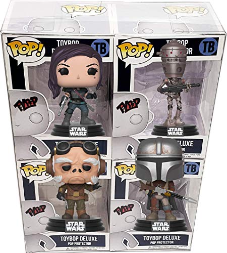 Toybop Funko The Mandalorian Set With Custom 4-Pop! Quad Protector Case - Cara Dune, Kulii, Ig-11, And Mando S1 - Star Wars Figure Bundle (5 Items) #TOP16
