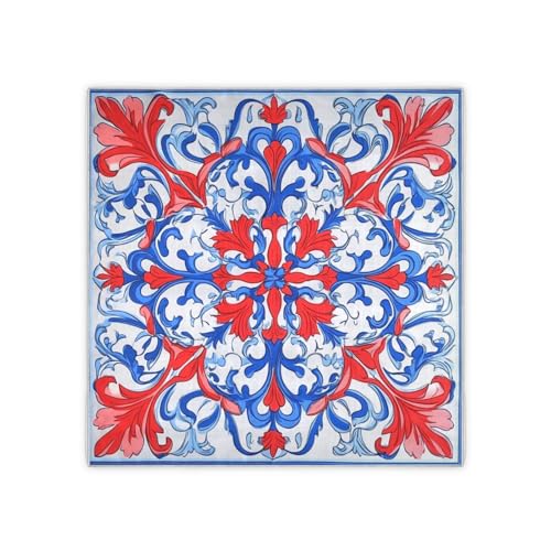 Vintage Flower Pattern Red and Blue silk scarf pashminas elegant silk scarf neck scarf for women for evening bufandas para mujer para frio