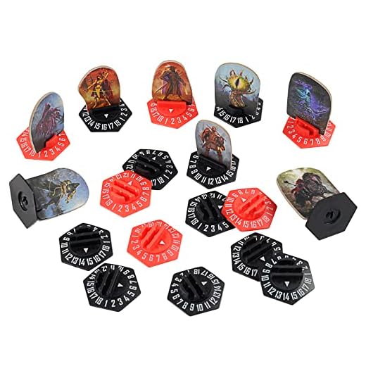 CZYY Monster Standee Bases, 27 Plastic Hex Bases with HP Dials