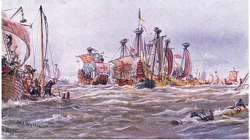 Cuadro en lienzo Batalla de Sluys de Wyllie, mural decorativo ideal para tu salón