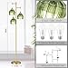 Vintage Floor Lamps for Living Room Bedroom-3 Light Glass Floor Lamp with Three Led Bulb, Flower Tall Floor Lamp Gold Mid Century Modern Standing Lamp Tree Floor Lamps for Living Room Bedroom Corner