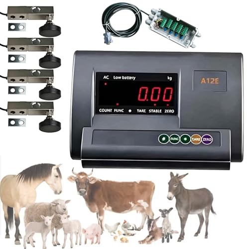 Kit de báscula de plataforma de Alta precisión para ganado, 5000 kg de carga máxima, kit de báscula de ganado, para plataforma, banco, suelo, puente pesado, báscula de camión(2000kg)
