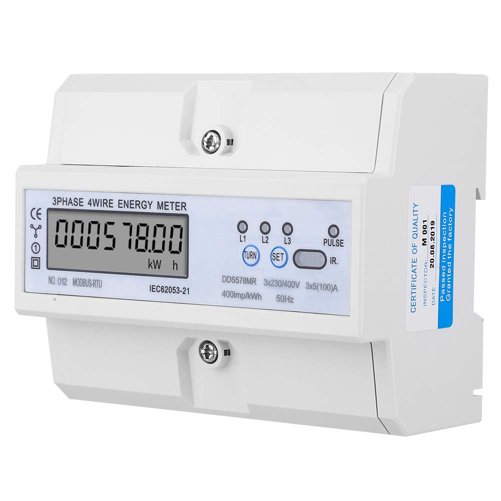3 Faza 4 Miernik Energii, Monitor Energii Elektrycznej, Analizator z komunikacją, Wyświetlacz LCD dla Napięcia, Prądu, Częstotliwości, Współczynnika Mocy