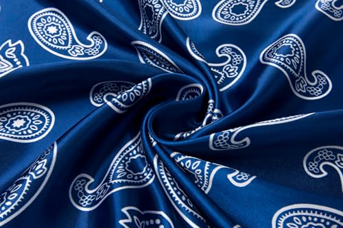 Image of 35 inch Men's Silk Cowboy Scarf - Oversized Western Bandana Neckwear, Large Square Scarf with Gift Packaging