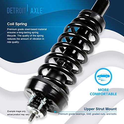 Image of Detroit Axle - 2 Front Struts for 2006-2010 Ford Explorer Mercury Mountaineer Complete Struts w /Coil Spring 2007 2008 2009 Replacement Suspension Ready Strut Shock Assembly