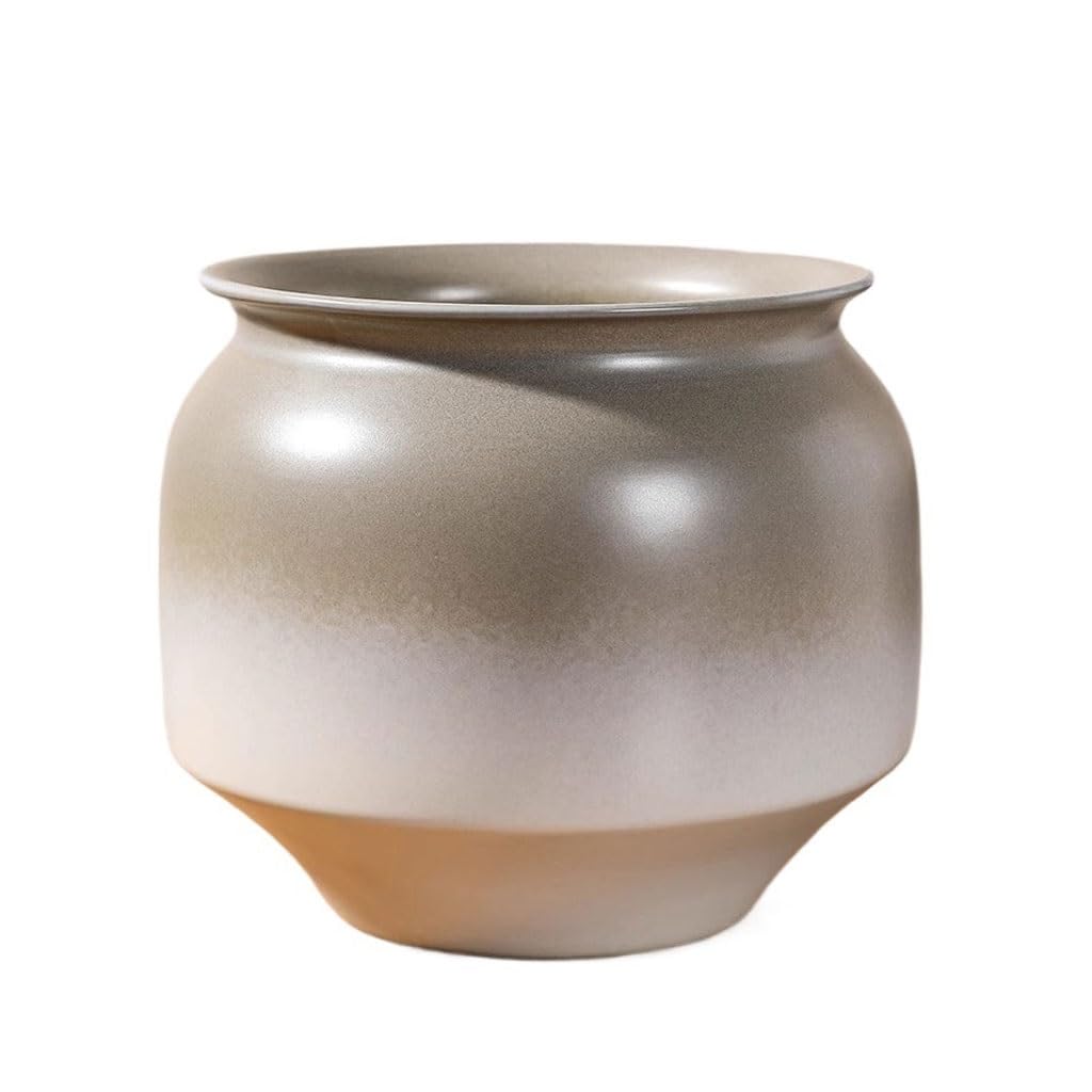 GELASIGE Flower Pots Simple White Zen Orchid Bonsai Flowerpot Home Green Plant Planting Container Outdoor Flower Pots(B)