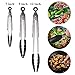 Hot Target Non-Stick Kitchen Tongs for Cooking - Set of 3: 7, 9, 12-Inch Cooking Tongs w/Rubber/Silicone Tips | Stainless Steel Tong, Metal | Salad Tongs, Pasta, Food Serving, Grill Tongs, Bbq