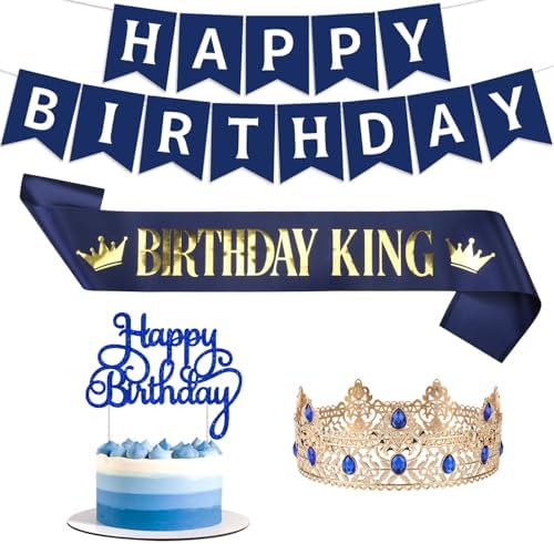 Diartpaint 20th 30th 40th 50th Birthday Decoration for Men Birthday King Sash Cr