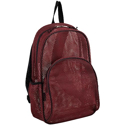 Eastsport Mesh Backpack With Adjustable Padded Shoulder Straps, Maroon