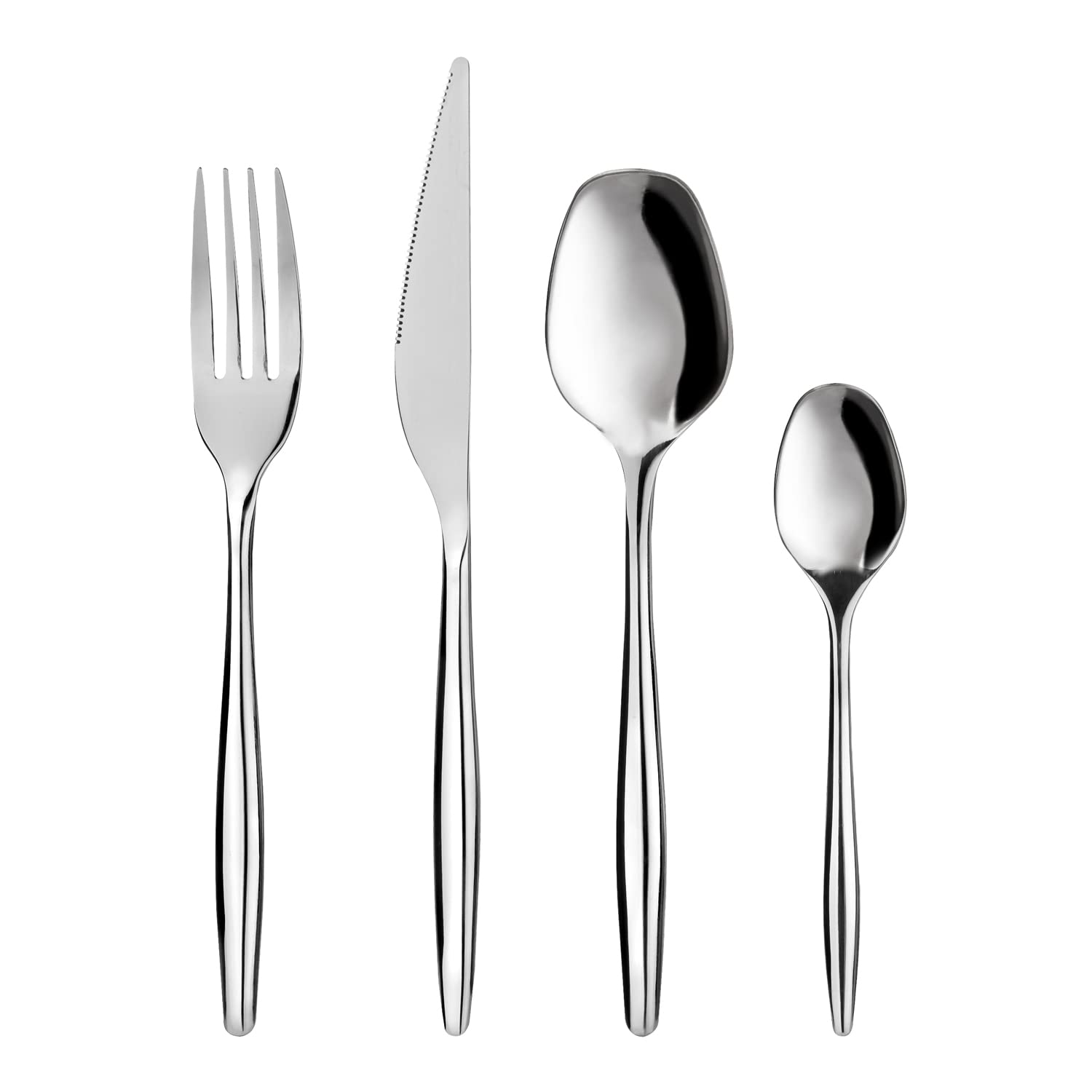 KASANOVA Set posate Gamma da 24 pezzi, in acciaio inox grigio Tavola
