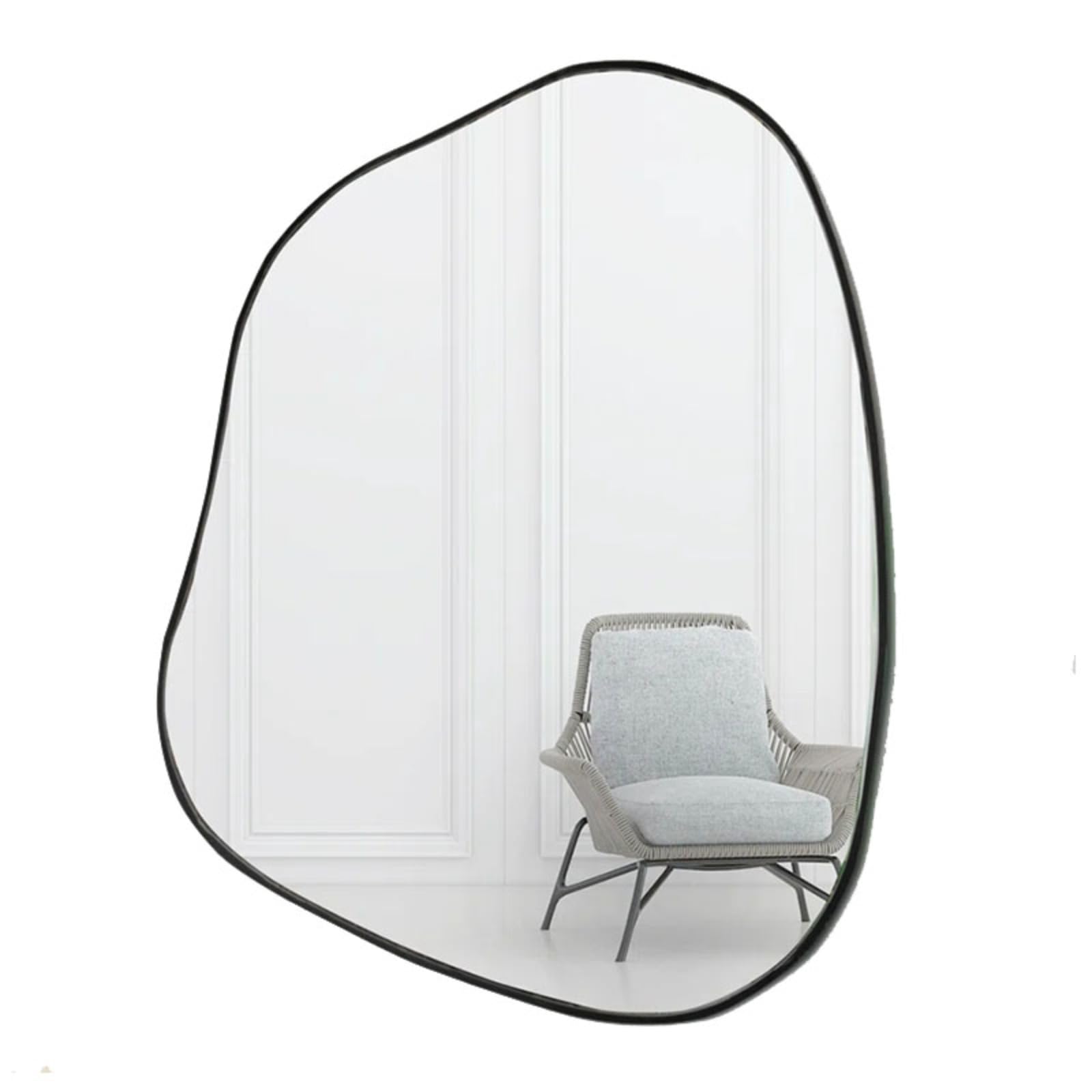 Specchio Espejo Irregular de Forma nórdica, Espejo de baño sencillo, Espejo de tocador de pared, Espejo Decorativo de pared de celebridades en línea, Negro, 60 * 80
