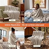 BEDSURE Kuscheldecke für Zimmer Deko - Wolldecke & Fleecedecke, Sofadecke, Weiche Warme Grobe Korddecke für Couch, Geschenke für Frauen, Tagesdecke, Beige, 150 x 200 cm