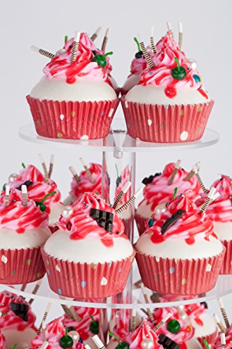 5 Tier Maypole Round Acrylic Cupcake Tree Tower Display Stand Display For Pastry Wedding Birthday Party- 16 Inch #TOP5