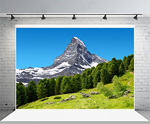 ❤ Crazy Deals Laeacco 8x6.5FT Vinyl Backdrop Photography Background Beautiful Mountain Landscape Views Matterhorn Peak Pennine Alps Switzerland Nature Snow Mountain Green Trees Backdrop Children Photo Portrait Authentic Crazy Deals Laeacco 8x6.5FT Vinyl Backdrop Photography Background Beautiful Mountain Landscape Views Matterhorn Peak Pennine Alps Switzerland Nature Snow Mountain Green Trees Backdrop Children Photo Portrait