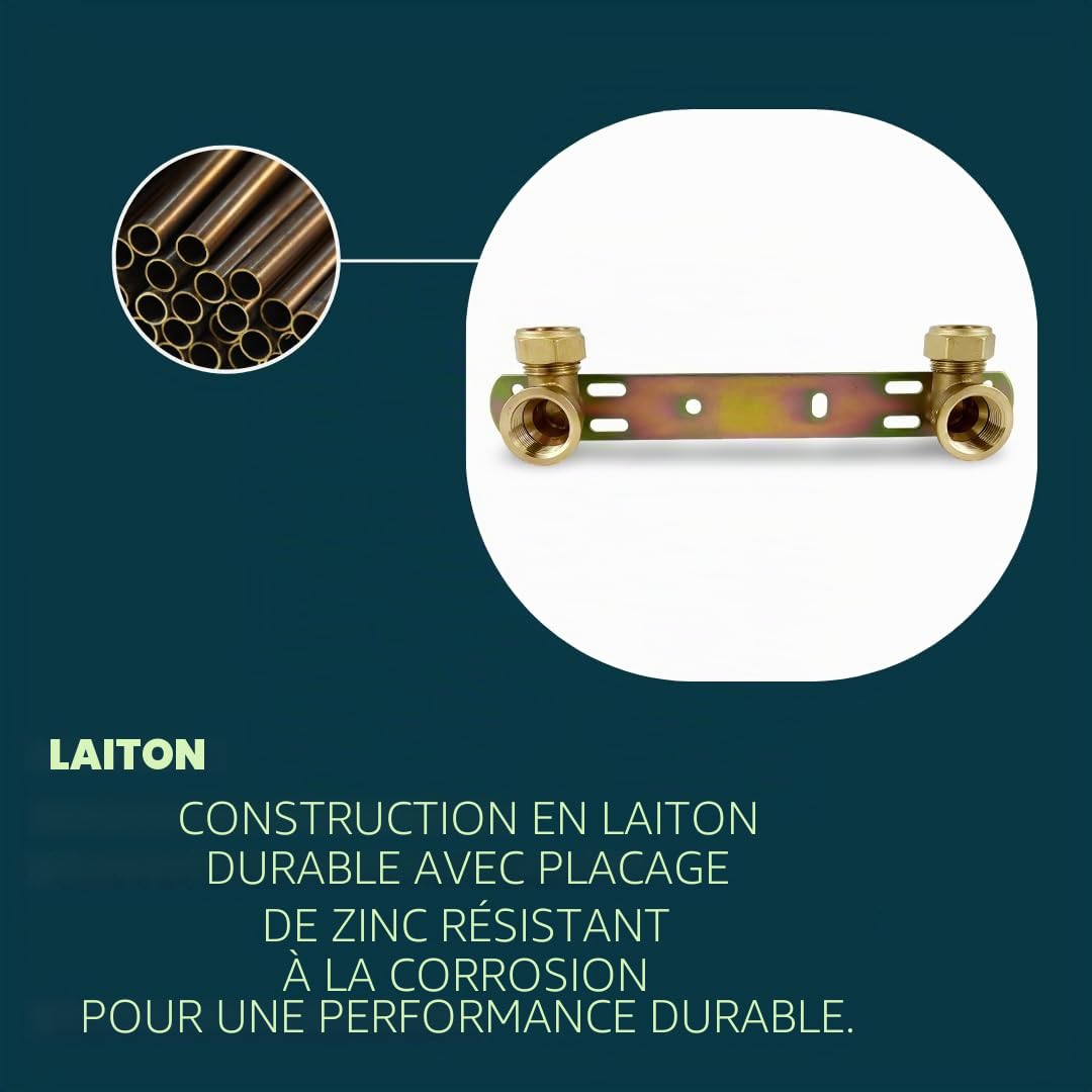 Support Mural Encastré de Douche 15mmx1/2'' 150mm avec Plaque de Fixation : Idéal pour Kits de Douche Exposée, Robinet de Douche et Robinet Mélangeur Thermostatique