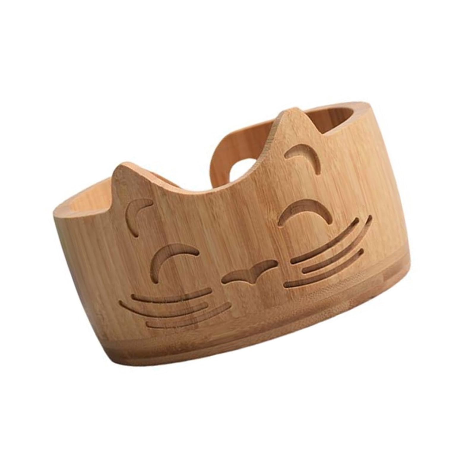 Elnwnnkc Yarn Bowl Holder Wood 17x10cm Efficient Storage Crochet Supplies Cats Shape for Knitting Crocheting Yarn Storage Bowl Cats Shape Holder