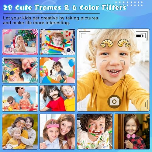 Image of Digital Camera for Kids, 1080P FHD Kids Camera with 44MP Point and Shoot Digital Camera with 16X Zoom, Compact Small Vintage Camera Gifts (CAM17)