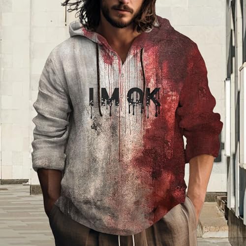 Sudaderas de hombre con estampado 3D hiperrealista y cuello de botones en color Sky Blue 2